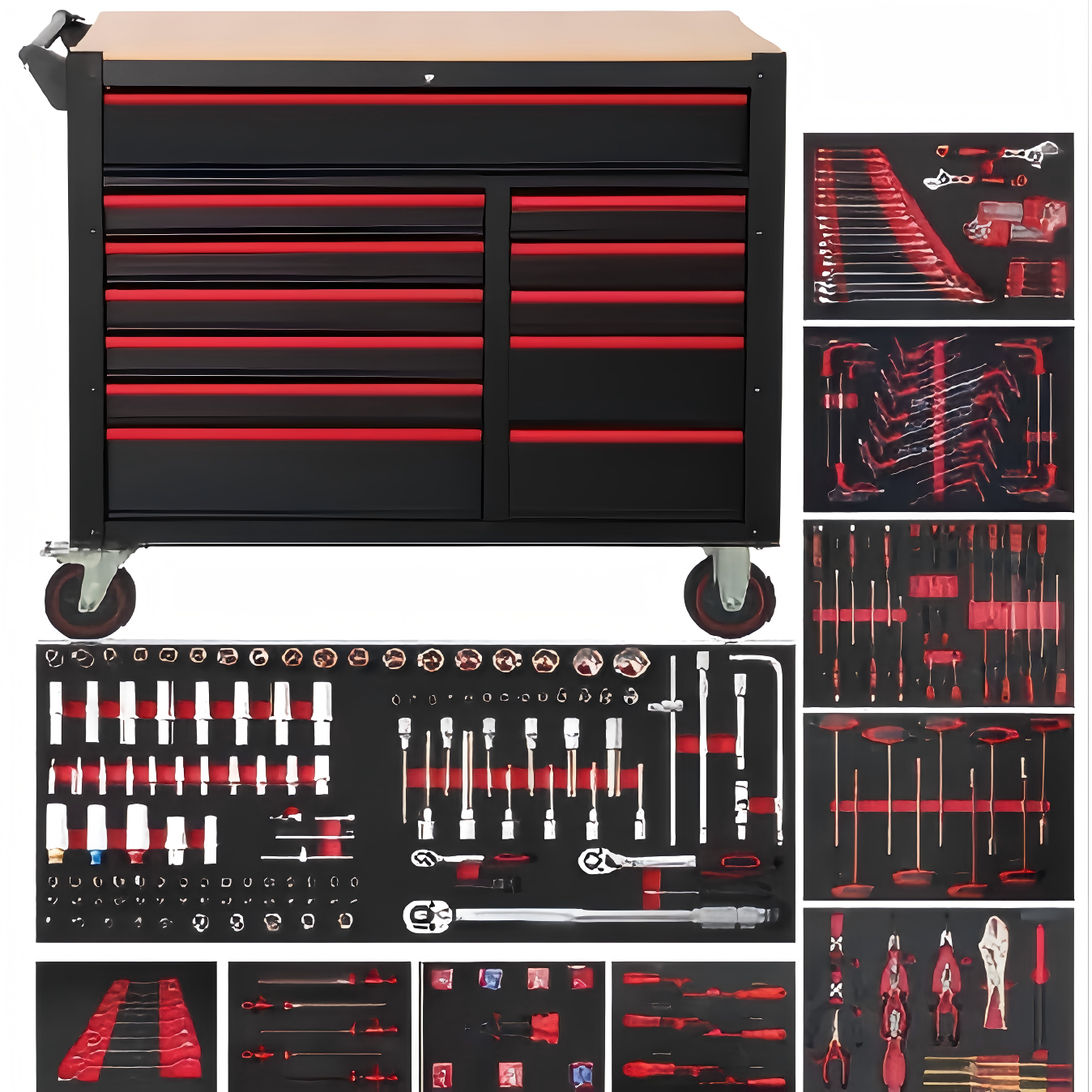 Workshop Tools Trolley - 471pcs Durable Heavy-Duty Metal Tool Trolley