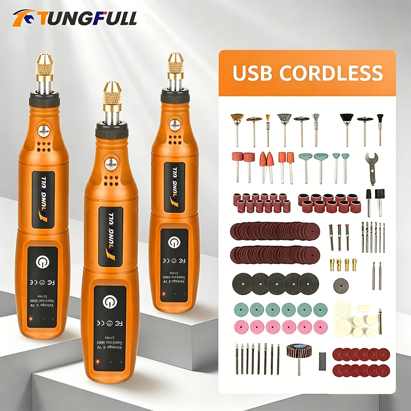 Workshop Tools And Equipment - TUNGFULL Mini Electric Grinder Wireless Rechargeable