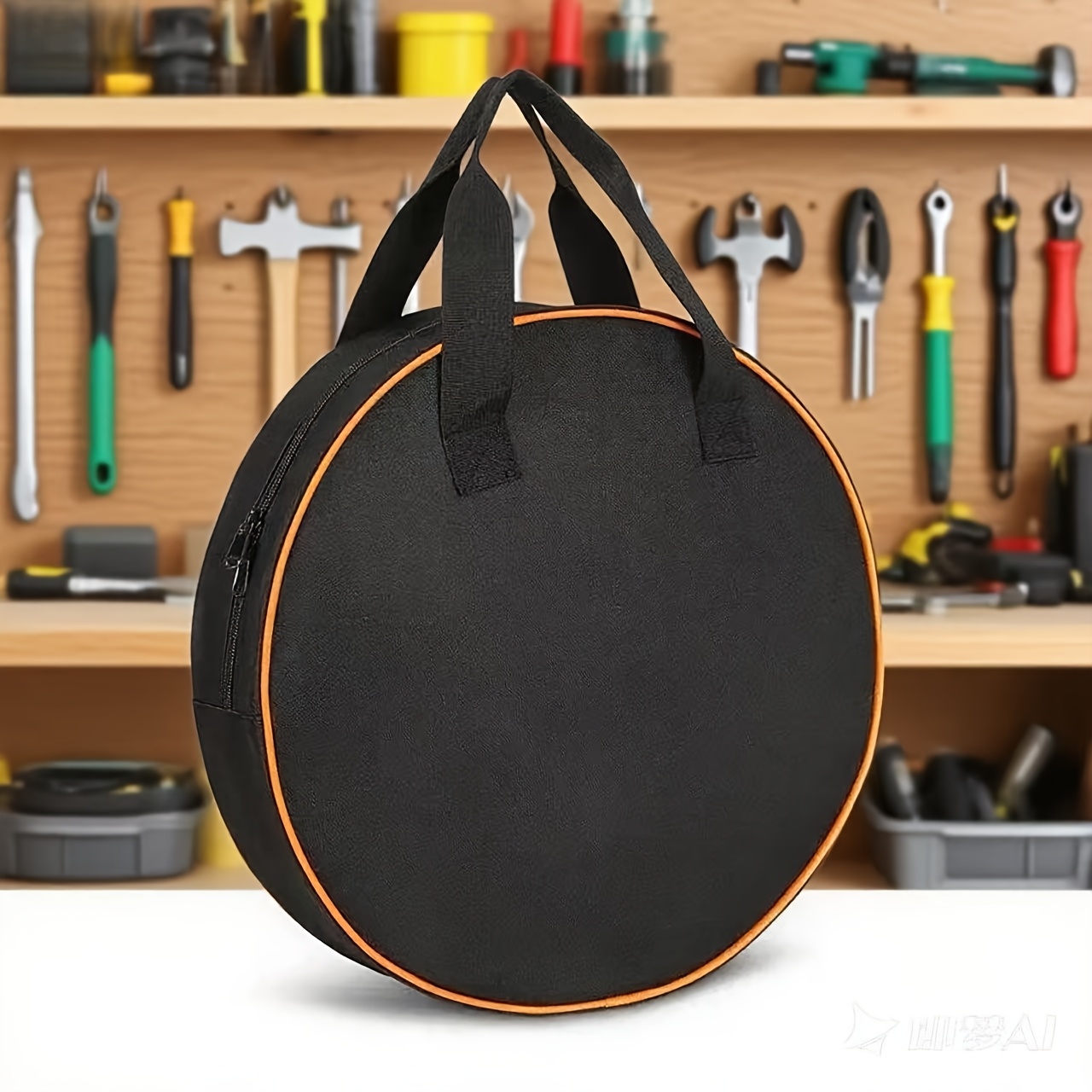 Workshop Tools Store - Heavy-duty round tool bag with carrying