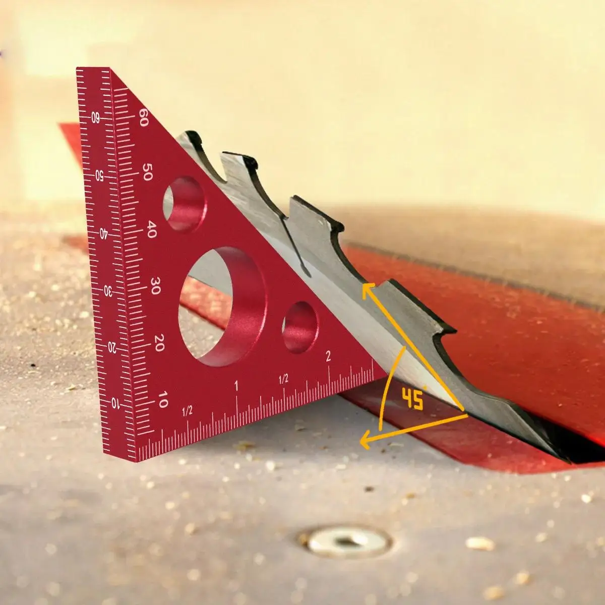 Workshop Measuring Tools - Aluminum 45/90 Degree Triangle Square Esquadro