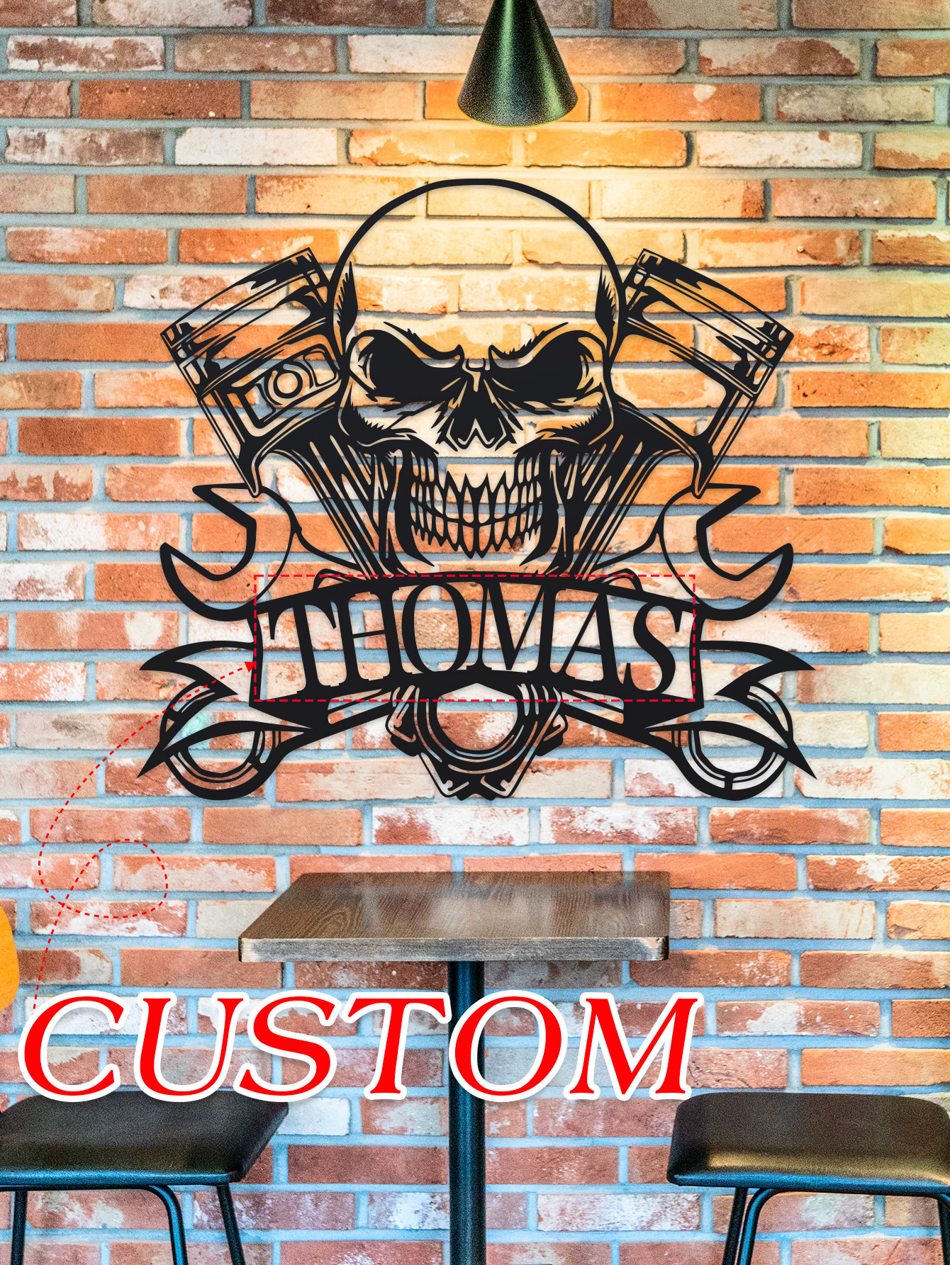 Workshop Tools And Names - [Customer Favorite] Personalized Skull Mechanic Metal
