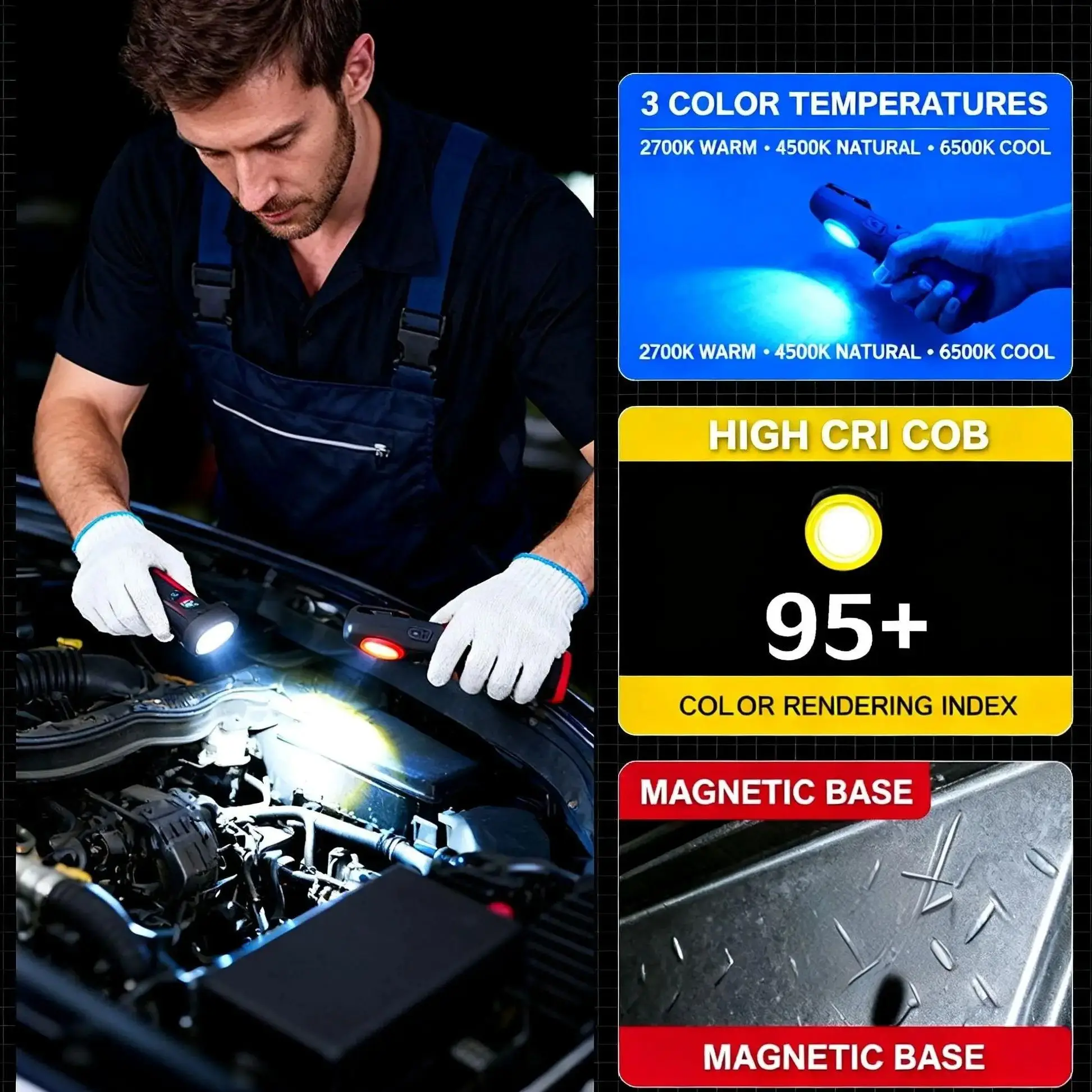 FUNAYA Portable Flashlight Car - Tools In Workshop ulasan dan harga