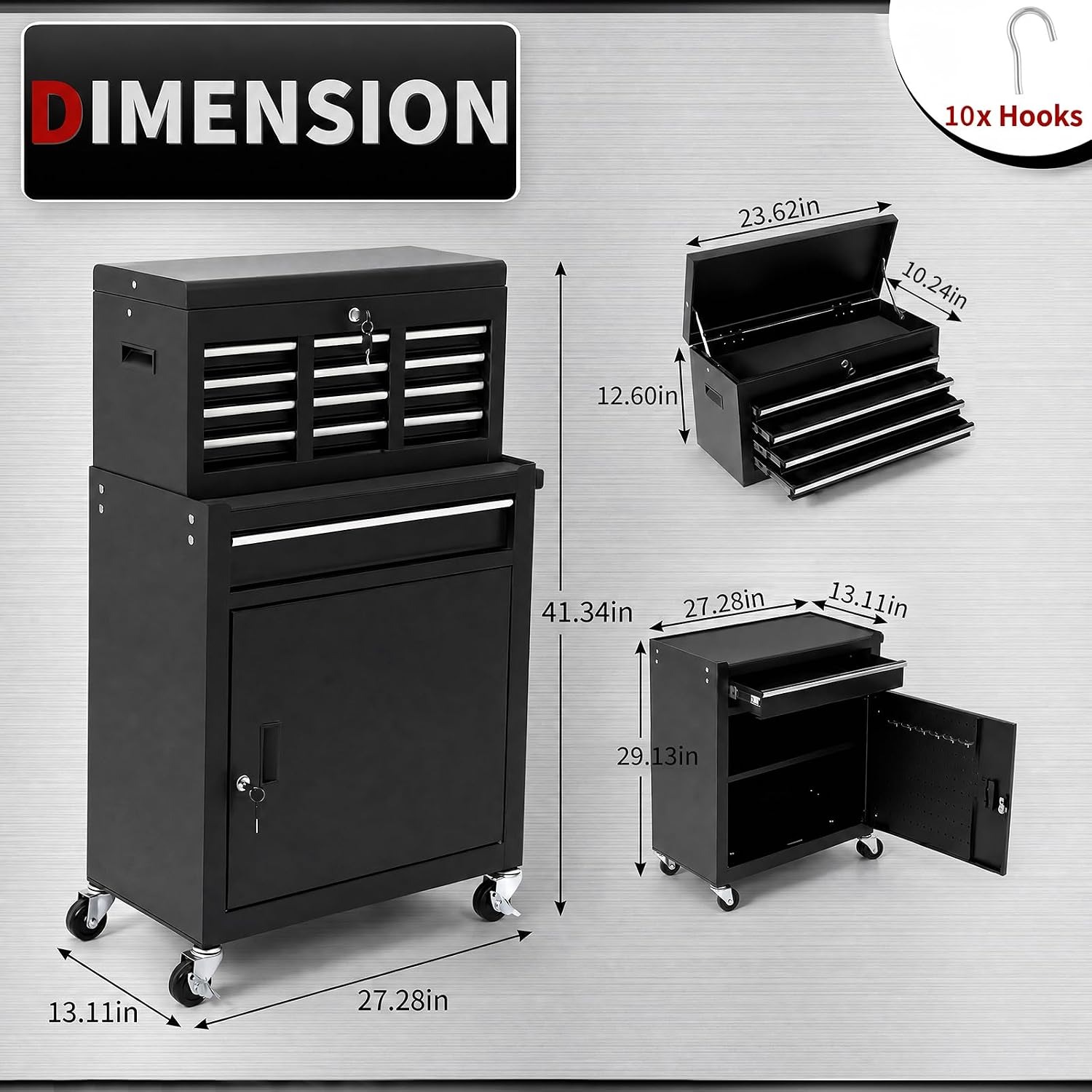 5 Drawer Rolling Tool Cabinet  - Workshop Tools Trolley ulasan dan harga