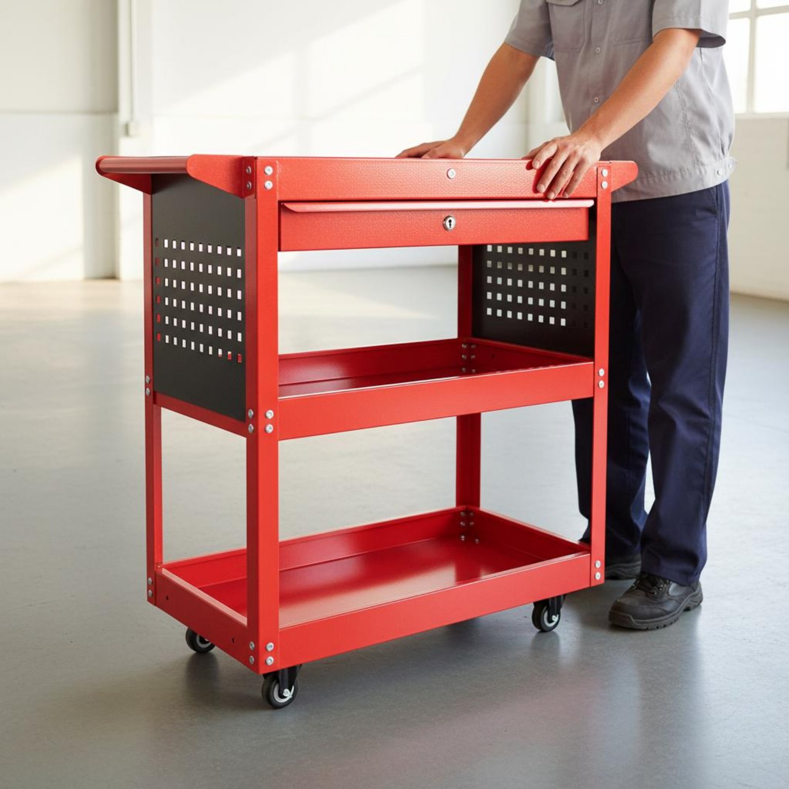 3-Tier Tool Cart Thickened Ste - Workshop Tools And Equipment ulasan dan harga