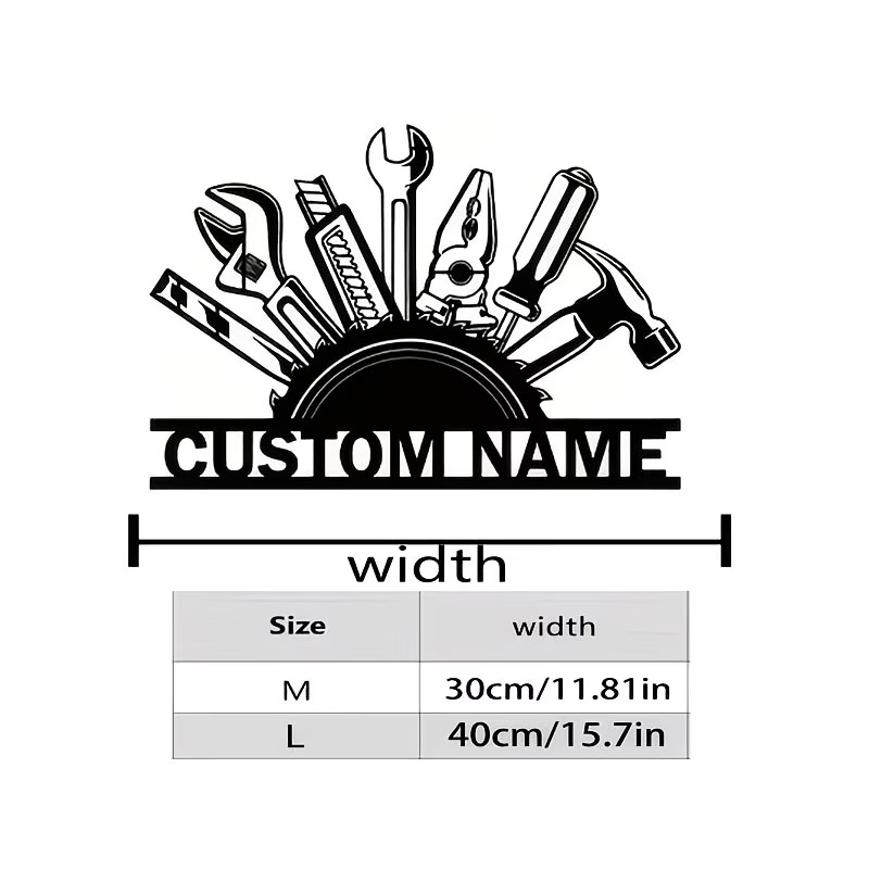 Custom Metal Tool Wall Art - P - Workshop Tools And Names ulasan dan harga