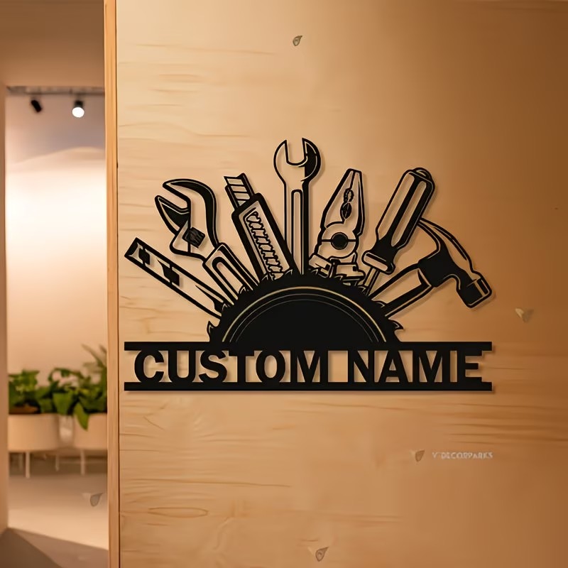 Custom Metal Tool Wall Art - P - Workshop Tools And Names ulasan dan harga